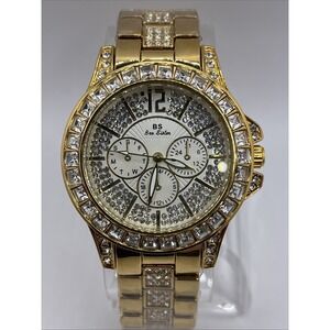 Bee Sister Women's Gemmed‎ Quartz Watch 39mm Case 7" Band- New Battery